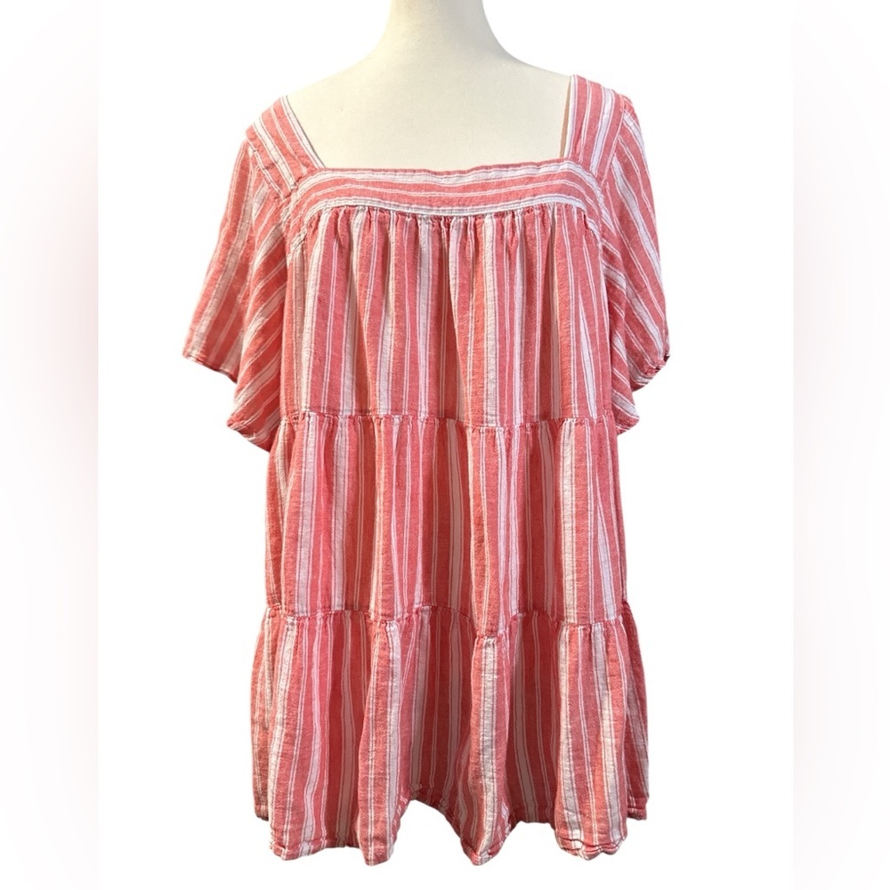 Terra & Sky Red and White Striped Top